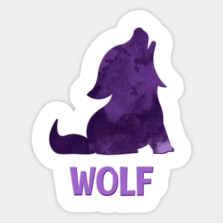 Wolf Night Stars Sticker